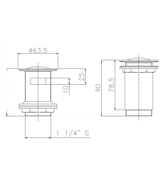 GENEBRE 1002 09 45 Clic-Clac Válvula Lavabos/Bidés Combi