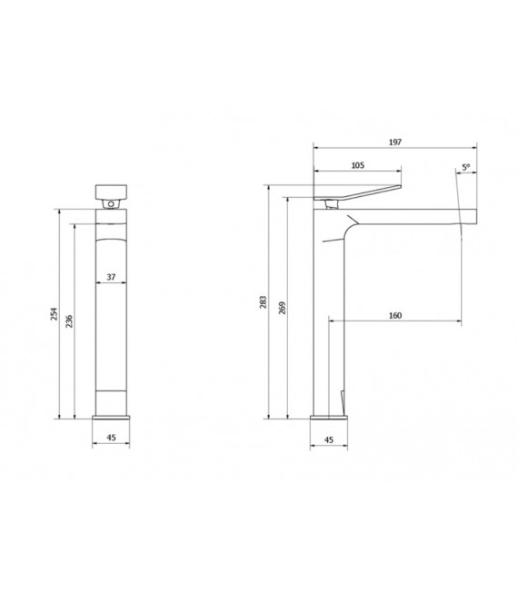 GALINDO 7944500 WAVE Grifo Lavabo Alto Con Desagüe