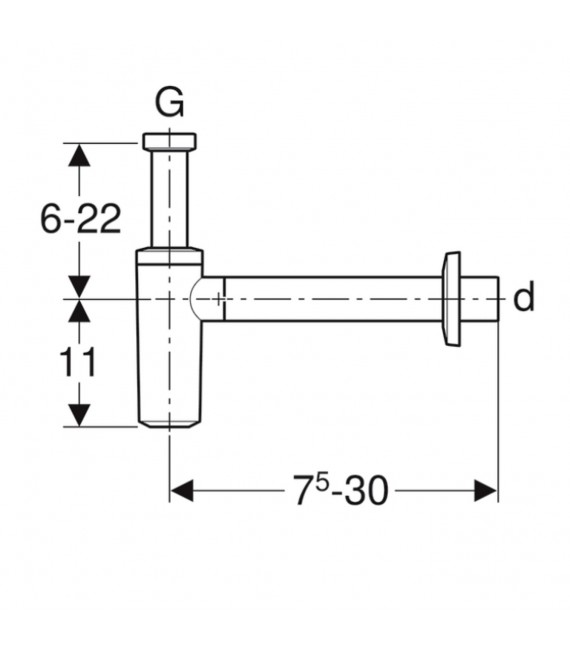 GEBERIT 151.034.21.1 Sifón Visto Lavabo 32MM