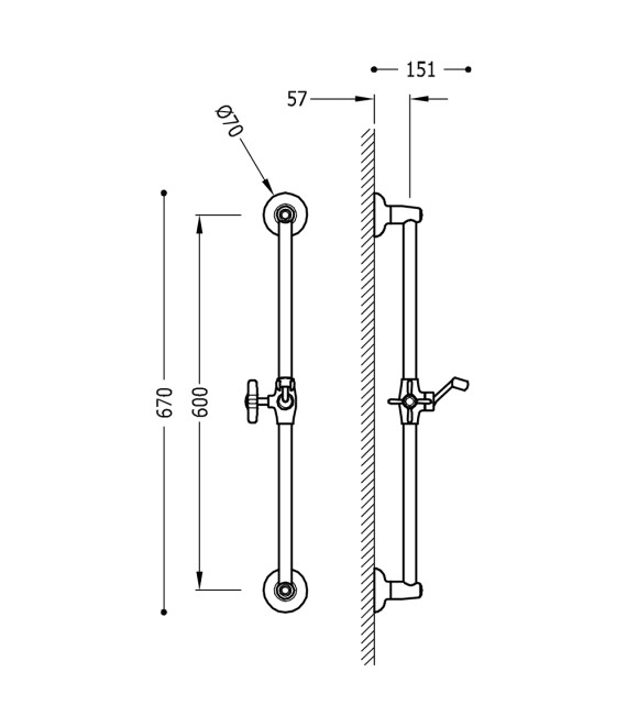 TRES 24273201 Barra Deslizante Cromo