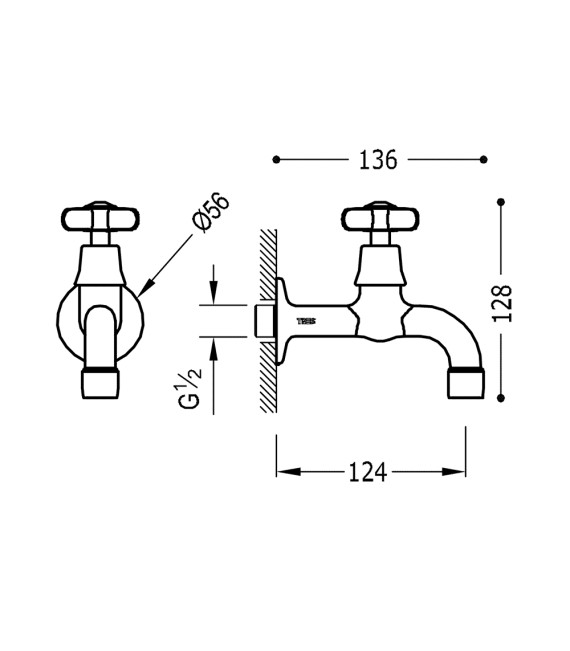 TRES-CLASIC 24252001 Grifo Office Cromo
