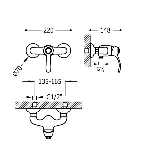 TRES-CLASIC 24216701 Grifo Ducha Cromo