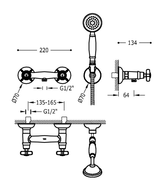 TRES-CLASIC 24216301 Grifo Grupo Ducha Cromo