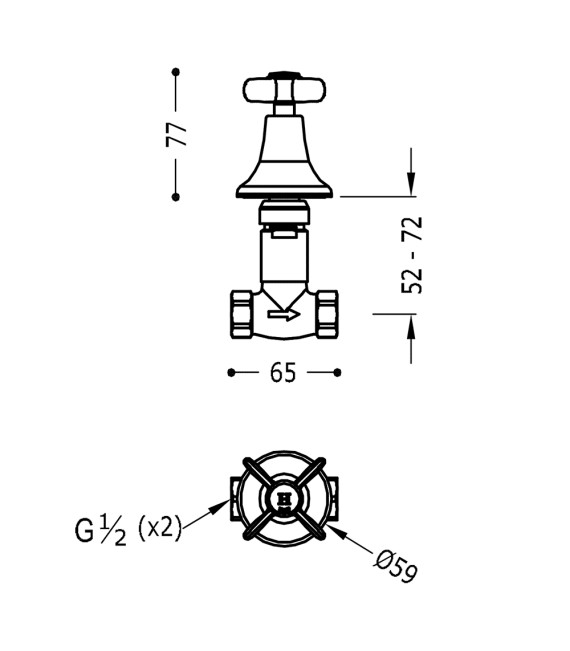 TRES-CLASIC 24215502 Grifo Llave De Paso Roscar De 1/2" Cromo