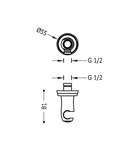 Medidas del soporte de ducha