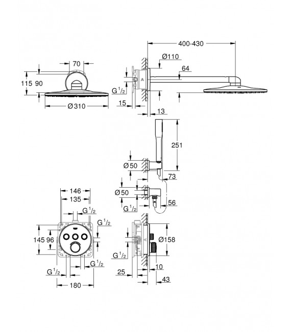 GROHE 34 709 000 Smartcontrol Conjunto De Ducha Perfect