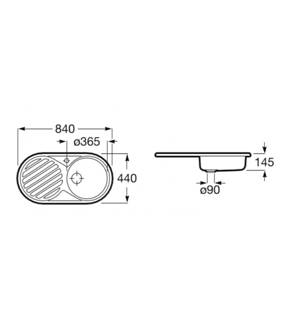 ROCA A870940845 DUO-80 Fregadero Con Escurridor Izquierda