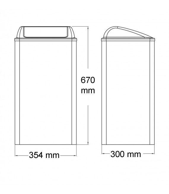 MEDICLINICS PP0065 Papelera con tapa auto-retorno Blanco