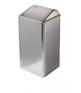 MEDICLINICS PP0065C Papelera con tapa auto-retorno acero Brillo