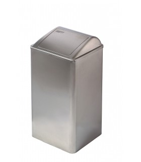MEDICLINICS PP0065CS Papelera con tapa auto-retorno acero mate