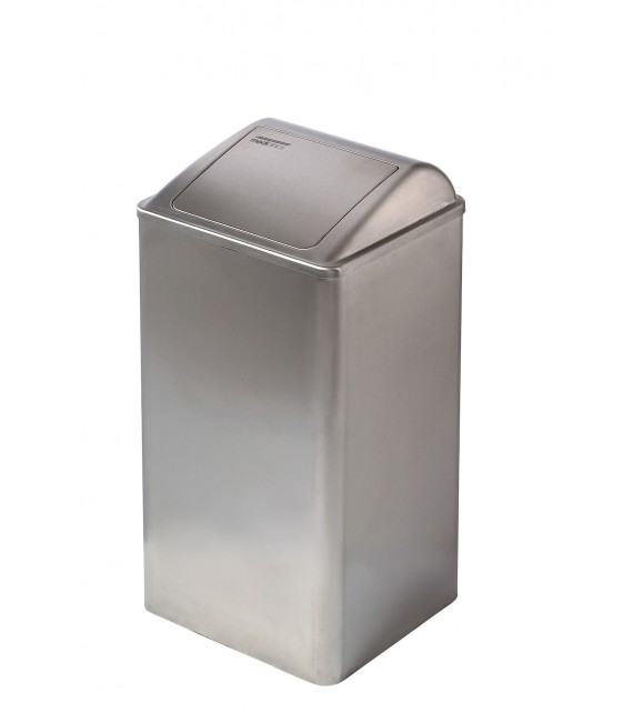 MEDICLINICS PP0065CS Papelera con tapa auto-retorno acero mate