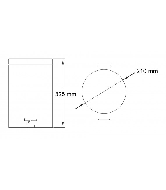 MEDICLINICS PP1305 Cubo Pedal Redondo 5L. Epoxi Blanco