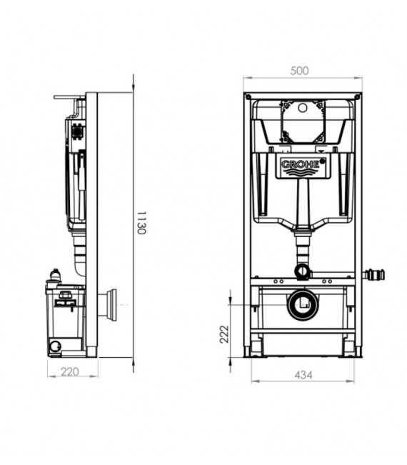 SFA 0100832 SANIWALL PRO UP Conjunto Bastidor+Triturador