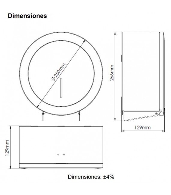 MEDICLINICS PR2783CS Dispensador Papel Bobina Satinado