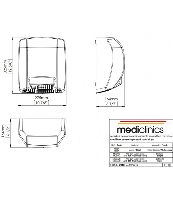 MEDICLINICS M02AC MEDIFLOW Secamanos Brillo