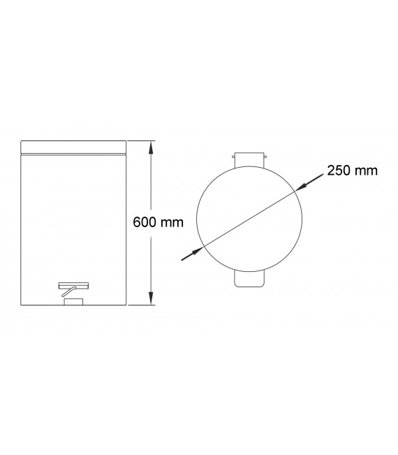 MEDICLINICS PP1321 Cubo Pedal Redondo 20L Inox Blanco
