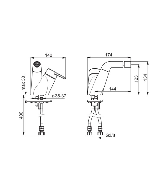 HANSA 55083203 Signatur Monomando Bidet C/V