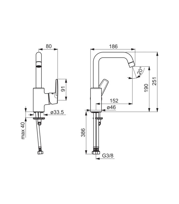 HANSA 51542293 Polo Monomando Lavabo Alto