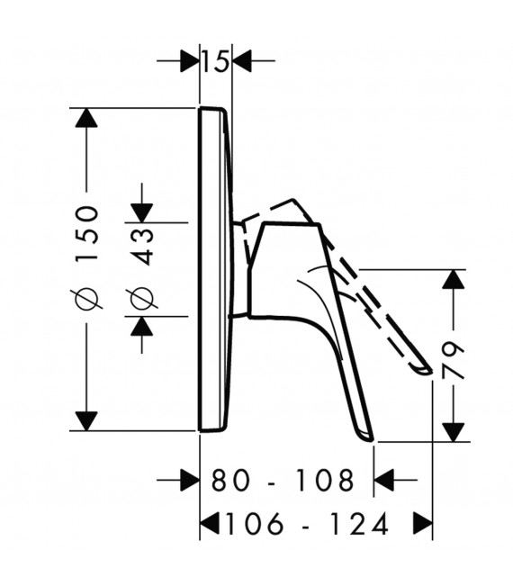 HANSGROHE 31965000 Focus Grifo Ducha Empotrada
