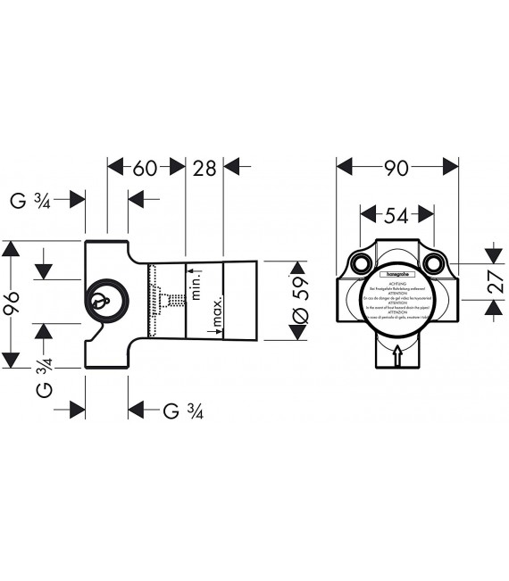 HANSGROHE 15930180 Quattro Cuerpo Empotrado