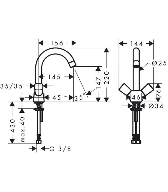 HANSGROHE 71221000 Logis Grifo Lavabo Cromo