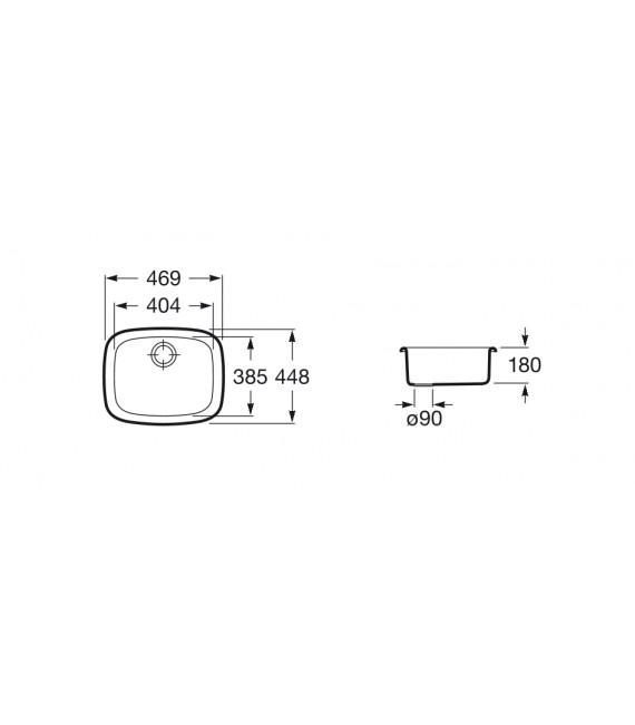 ROCA A870110400 BP-2 Fregadero Bajo Encimera