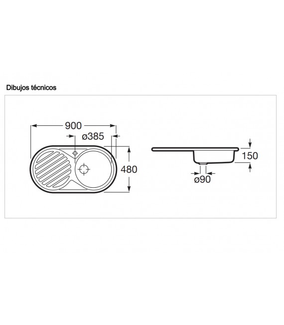 ROCA A870940901 DUO-90 Fregadero Con Escurridor Izquierda