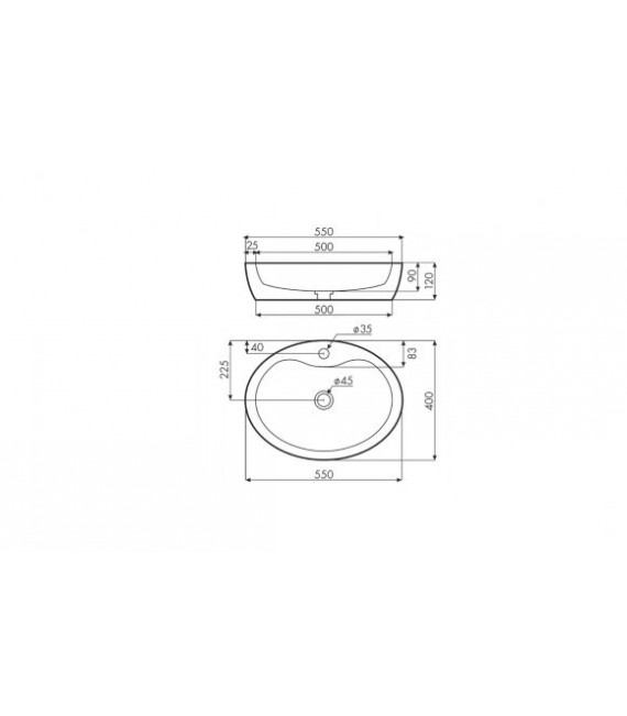 BATHCO 08014 BARROS Lavabo CEMENTO Oval