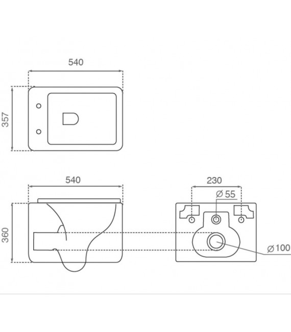 BATHCO 4537/UF VOLGA Inodoro Suspendido