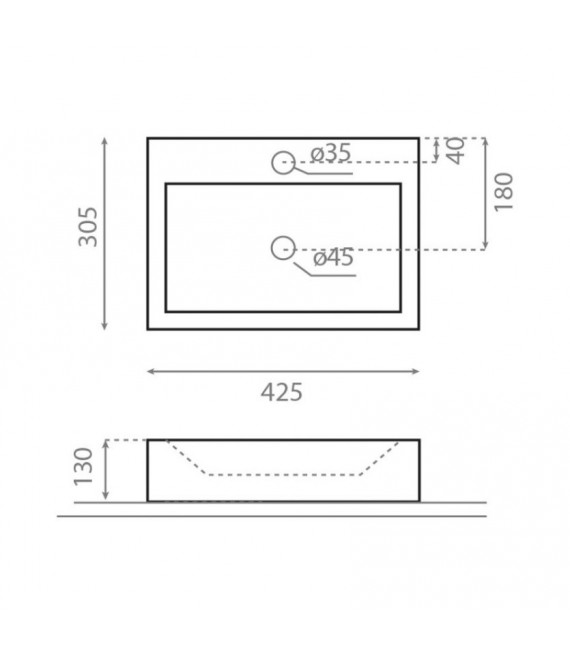 BATHCO 0037 GERONA Lavabo Rectangular pequeño