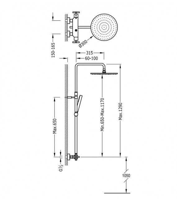 TRESMOSTATIC 06321101 Conjunto Ducha termostática