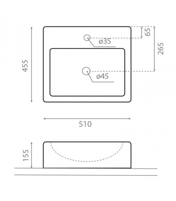 BATHCO 0010A BOLONIA-A Lavabo Encimera Blanco