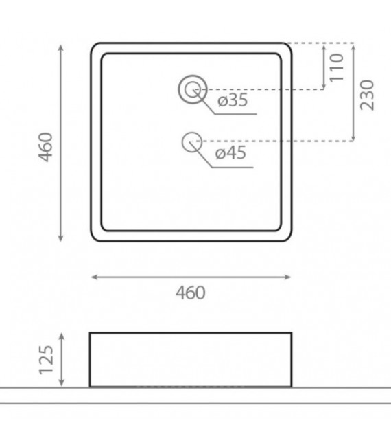 BATHCO 0017C ISLA Lavabo Encimera Rectangular