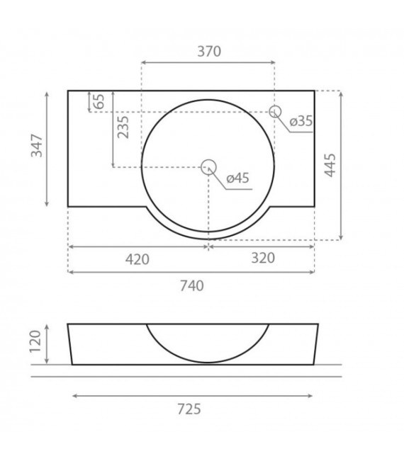 BATHCO 0024 VENEZIA Lavabo Encimera Rectangular