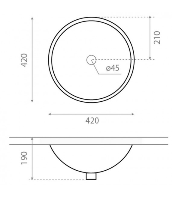 BATHCO 0052B CERDEÑA B Lavabo Bajo Encimera Redondo