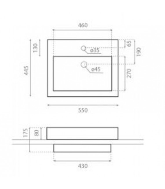 BATHCO 0062 FUNCHAL Lavabo Rectangular