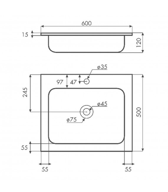BATHCO 6008 NANSA 600 Lavabo Solid Surface