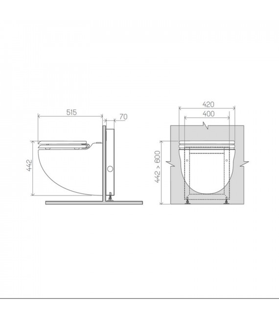 SFA 0100855 SANICOMPACT CONFORT Inodoro Suspendido