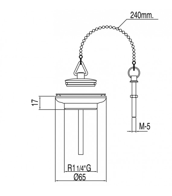 TRES 13463910 Válvula Desagüe Lavabo Sin Rebosadero