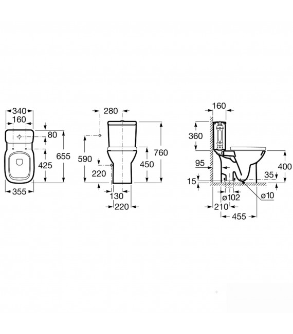 ROCA DEBBA Inodoro Completo Salida Suelo