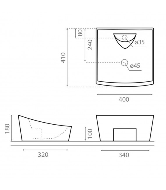 BATHCO 4002 SORIA Lavabo Encimera cuadrado