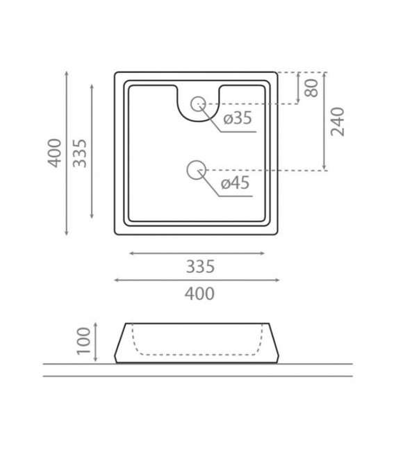 BATHCO 4003 GALICIA Lavabo Encimera cuadrado
