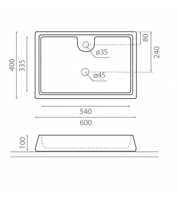 BATHCO 4004 GALICIA Lavabo Encimera rectangular