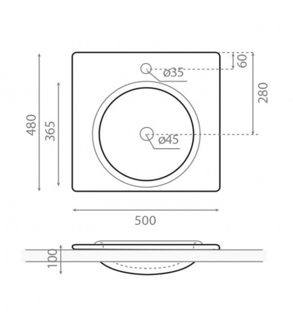 BATHCO 4005 LUNA-P Lavabo cuadrado