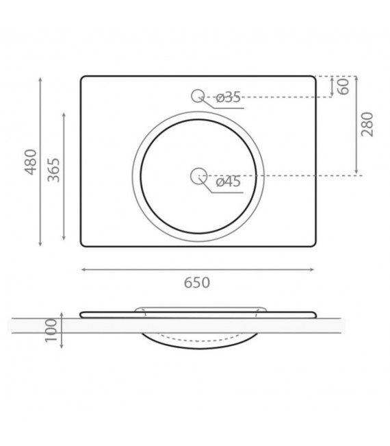BATHCO 4006 LUNA-P Lavabo rectangular