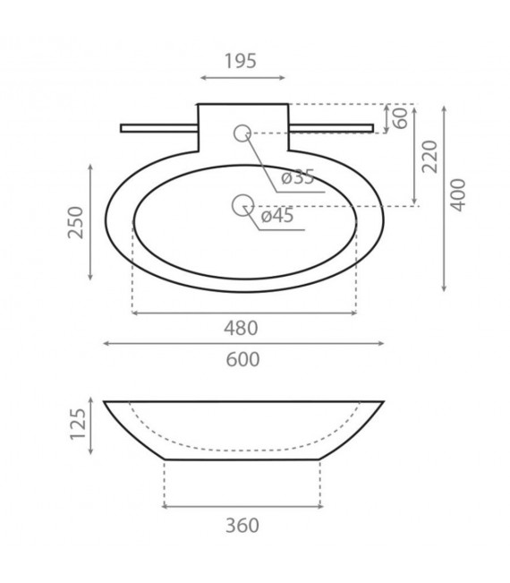 BATHCO 4010 TT2 Lavabo oval Con Toallero