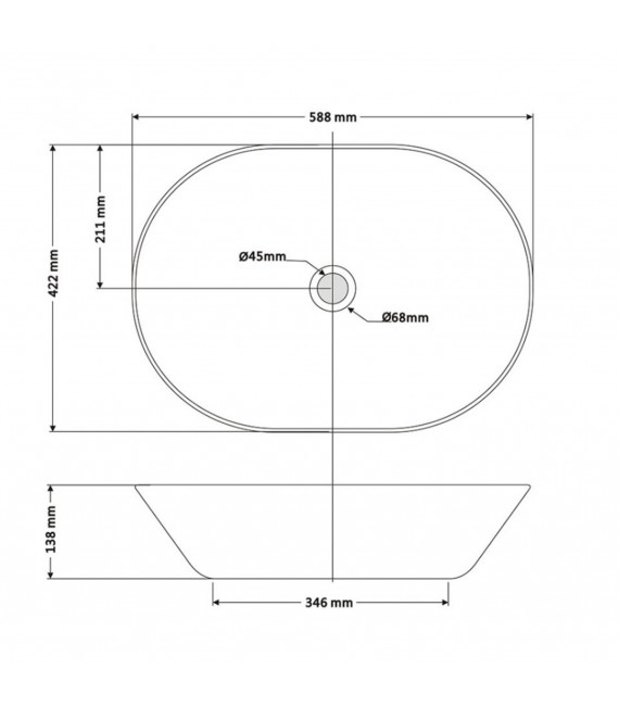 BATHCO 4037N/CRU NEW TOULOUSE Lavabo Encimera Crudo