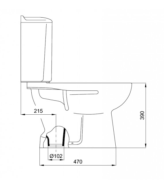 SANITANA MUNICH Taza Inodoro de Tanque Bajo