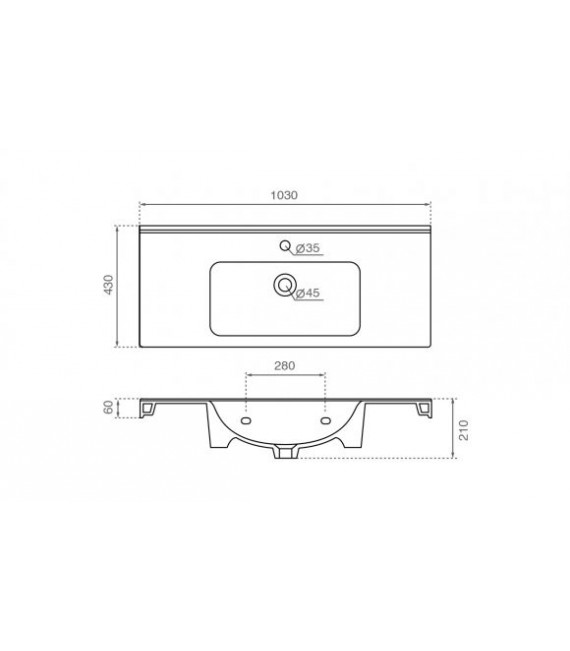 BATHCO 4099 PRAGA 100 Lavabo Rectangular
