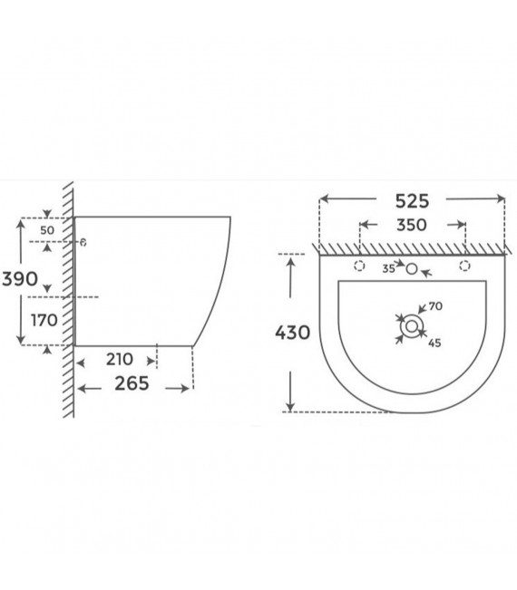 FOSSIL NATURA 00260 VENECIA Lavabo 53CM Suspendido